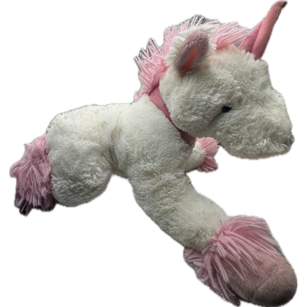 Kellytoy‎ Plush Unicorn White Pink Mane Shimmer Horn Stuffed Animal Toy 14 inch